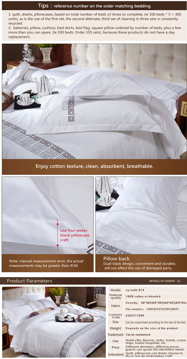 4PCS Hotel White Twin Bed Set