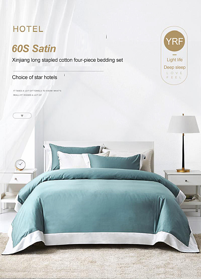 Green and White King Size Hotel Bedding