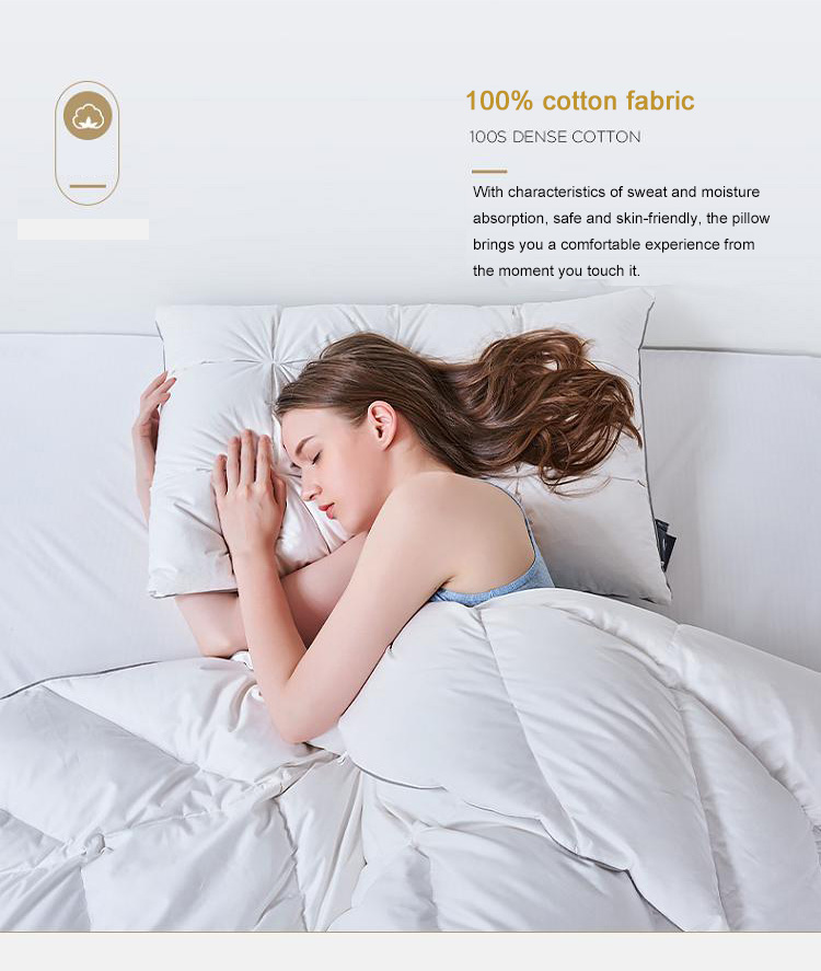 cotton fabric 95% white Down Pillows double layer