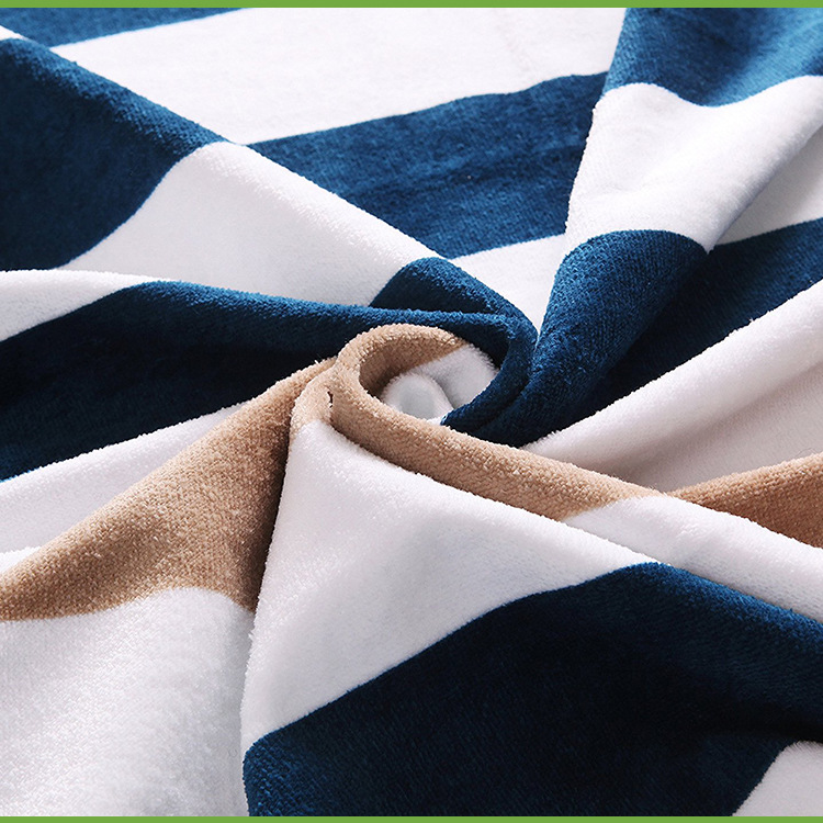 Full cotton Thick Beach Towel Blue And White