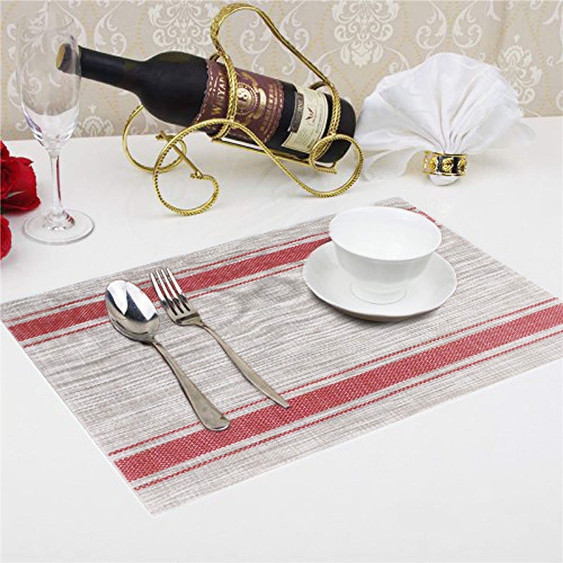 Hardboard Beige And Red Placemats Non-stain