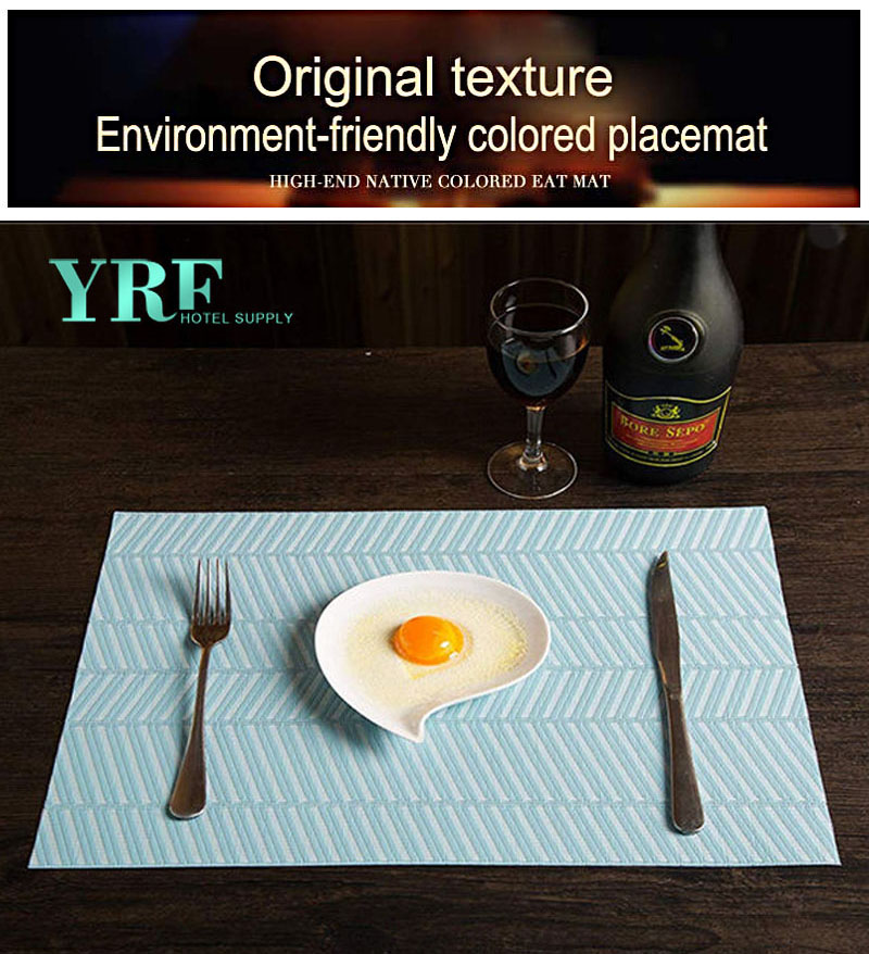 Wipe Clean Blue Strip Table Mats Non-fading