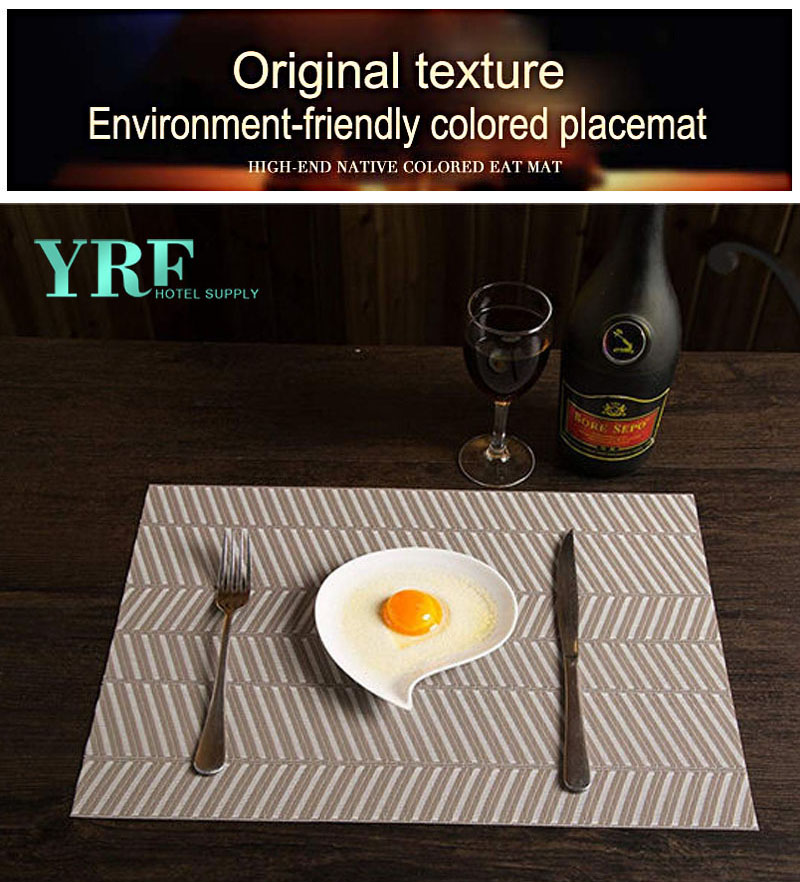Wipe Clean Coffee Strip Placemats Non-stai