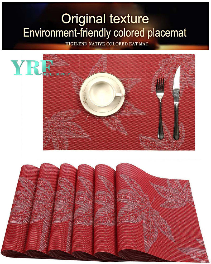 Wipe Clean Maple Leaf Red Placemats Dries Very Quickly