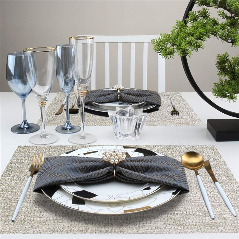 Oblong Silver Grey Placemats Outdoor