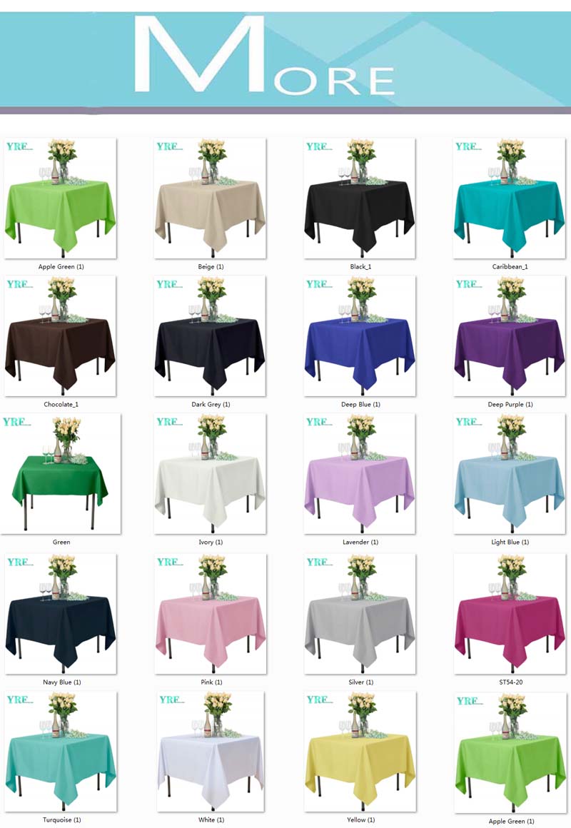 54x54 inch Light Blue Square Table Cloth for Hotel