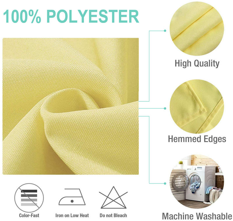 Hotel 90x132 inch Rectangle Table Cloths Pure Yellow