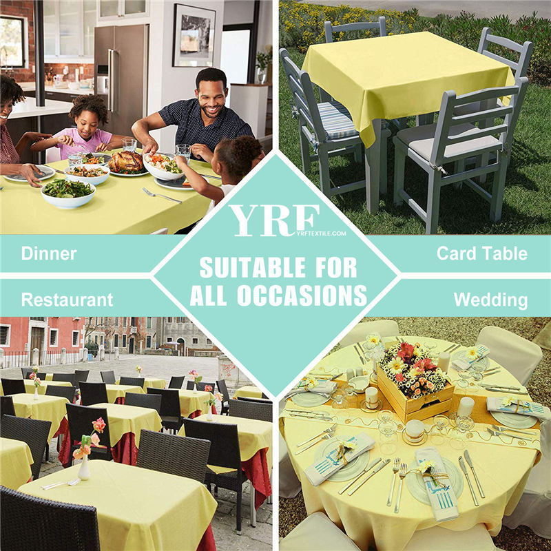 Hotel Pure Yellow Rectangle Table Cloths 90x132 inch