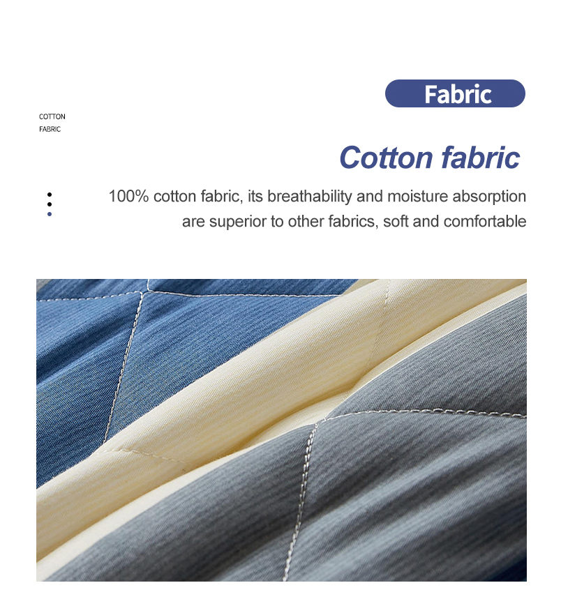 Cotton Stripe Mattress Pad 53x75 inch