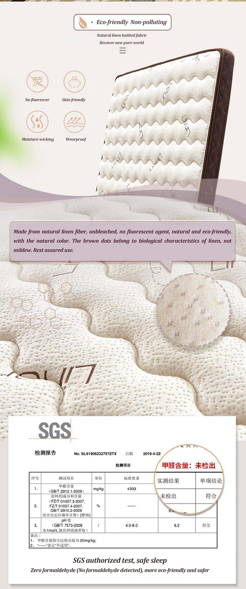 Double XL Breathable Spa Hotel Mattress