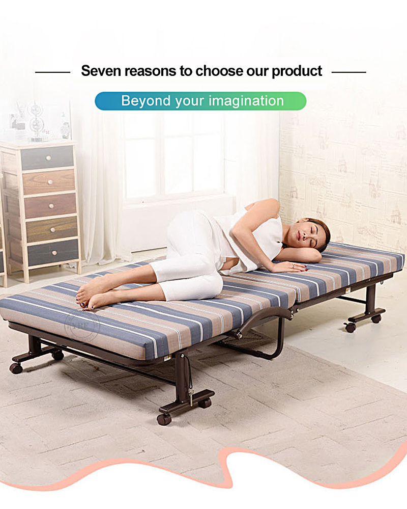 Colchón de espuma de látex plegable adicional de cama plegable de hospital  tamaño único rayado rosa