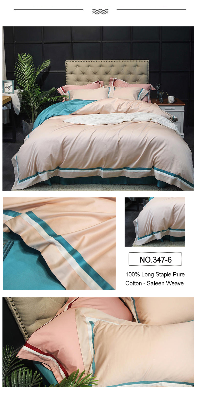 Comforter Set Yellow 4PCS 100% Long Staple Cotton