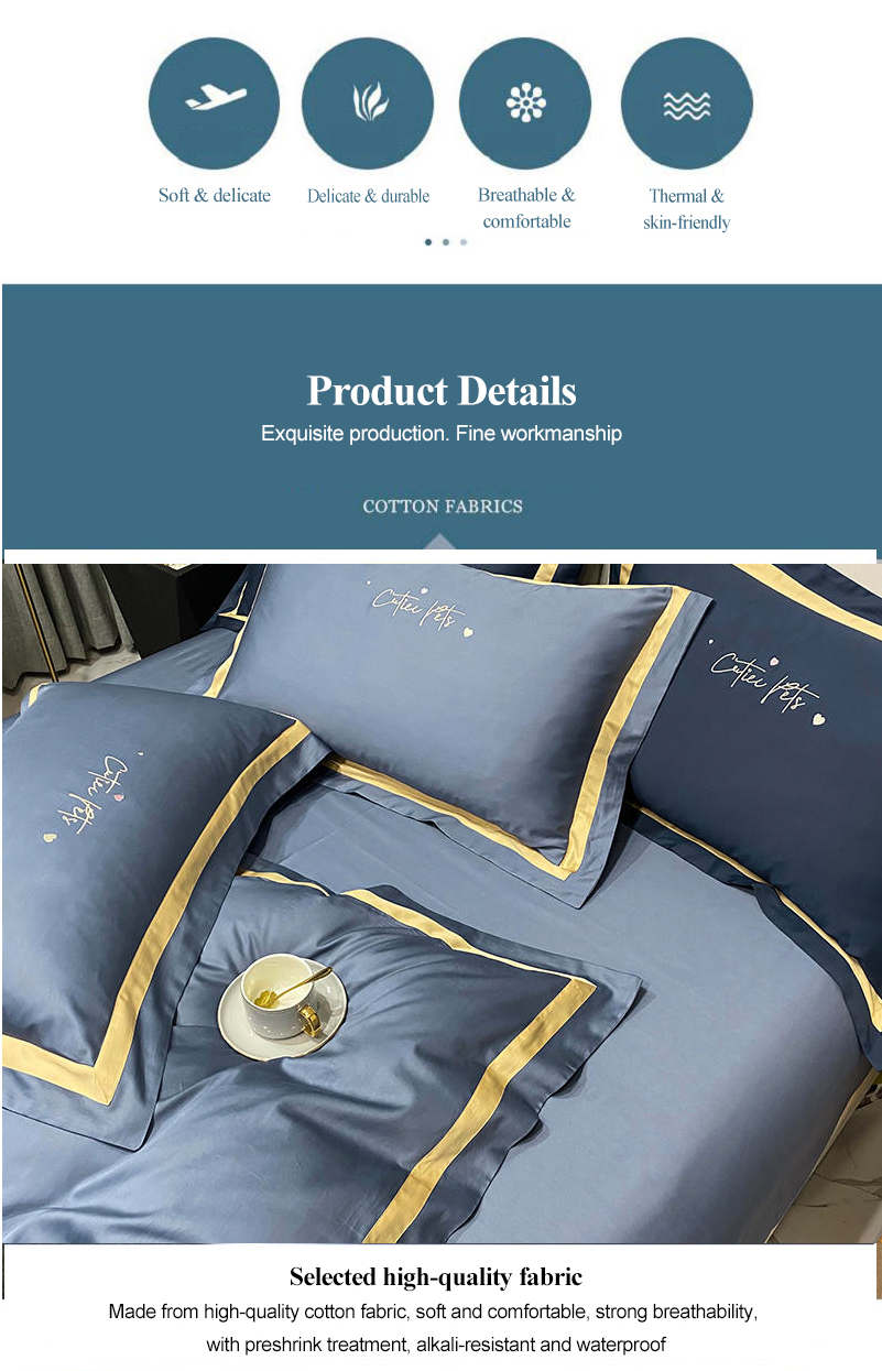 Comforter Set Feels Cool Light Sky Blue 4PCS