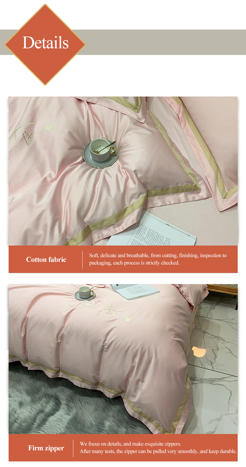 Light Pink 3PCS 100% Cotton Bedding