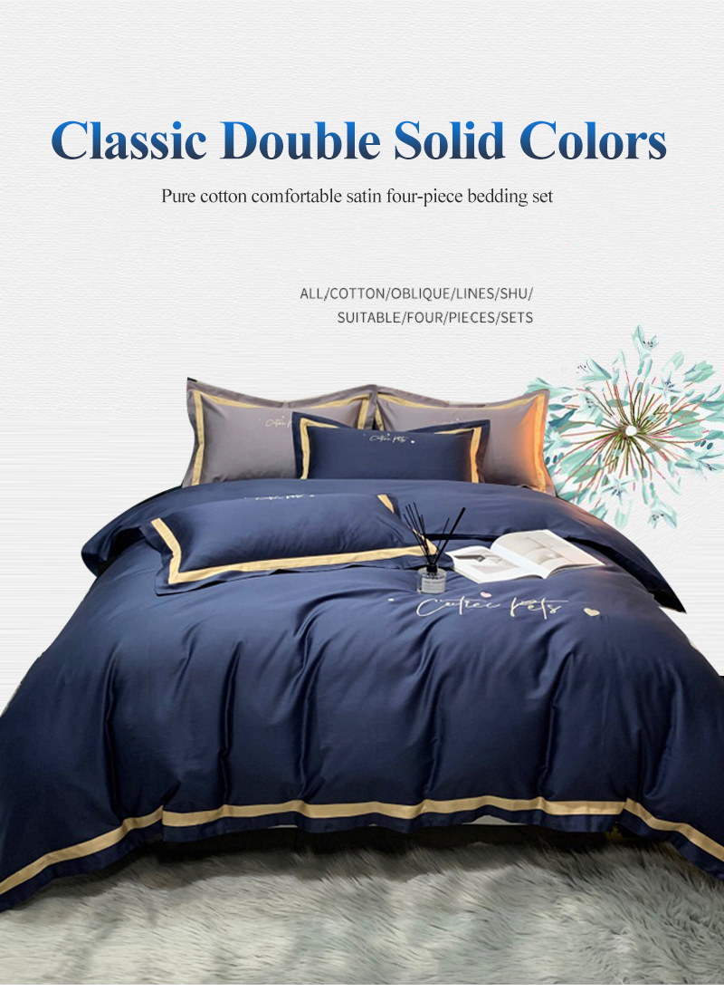 Sleep Supportive Blue 4PCS Bed Linen