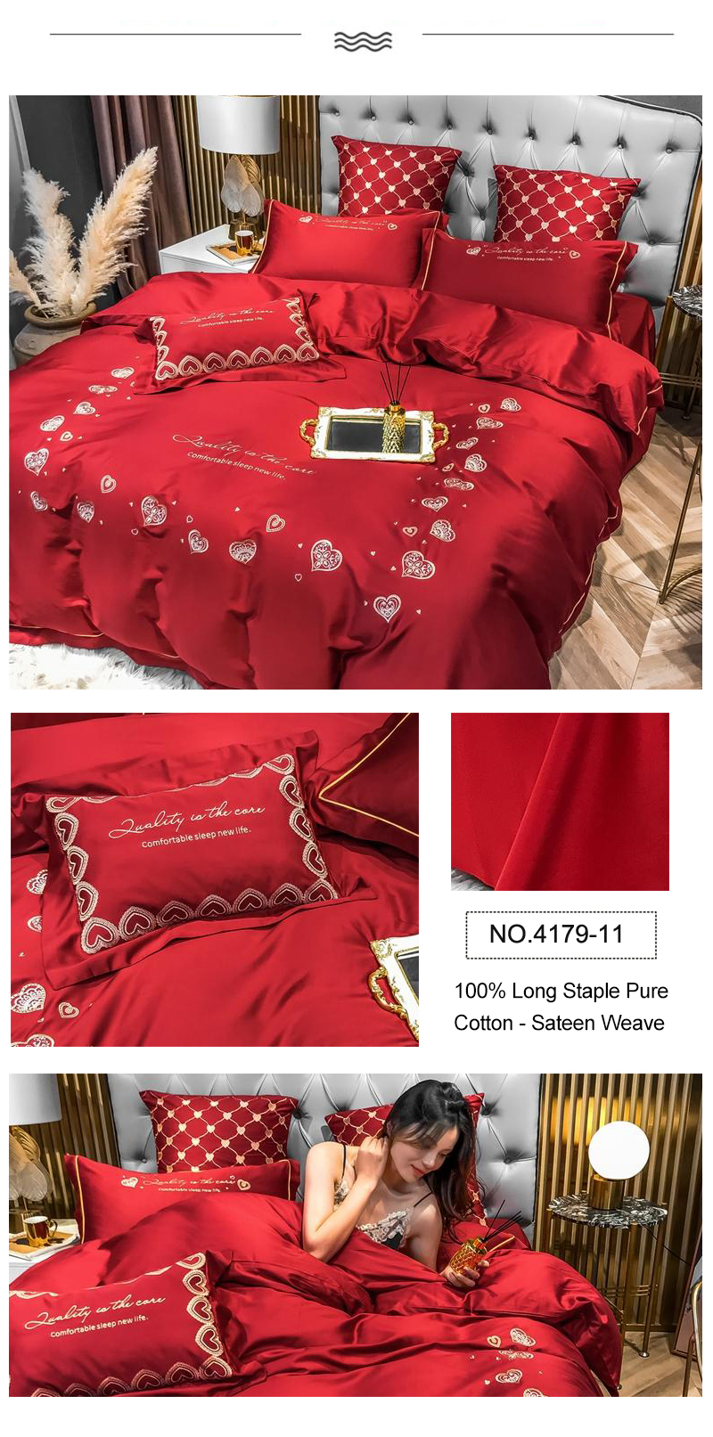 100% Long Staple Cotton Deluxe Bedding Set