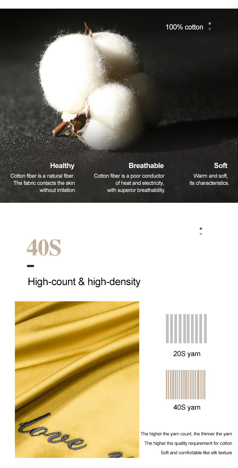 100% Silk Gold Bedding Set