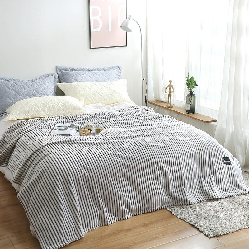 Sandy Brown and White Bedding Blanket Warm