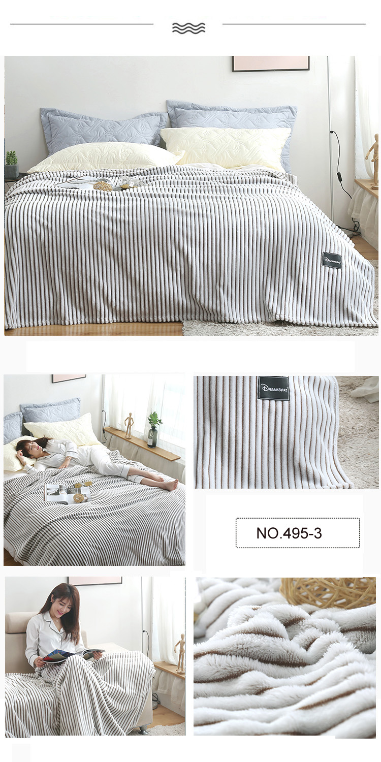 100% Polyester For Bedroom Fleece Throw
