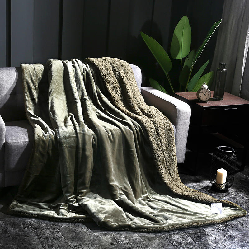 Very Soft Army Green Coral Blanket
