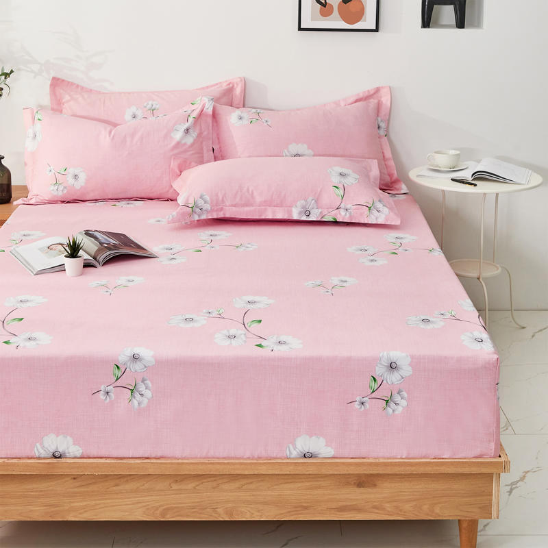 Breathable & Cooling Fitted Bottom Sheet Pink