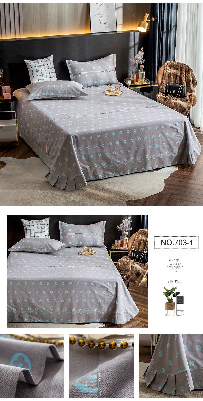 Comfortable Bedsheet Single Purple Printing Bed Linen