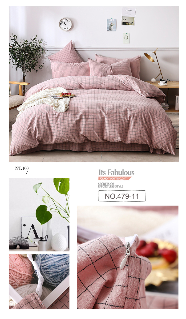 Dorm Room 100% Washed Cotton Bedding Set