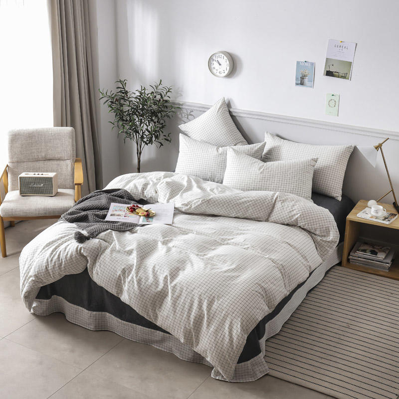 Student Dorm Bedding Set 100% Washed Cottondding Set Modern Style