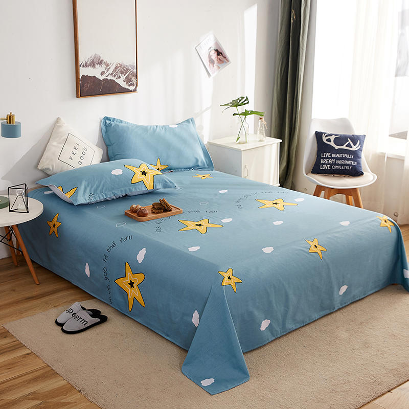 Steel Blue Printing Size Bedding Set Bed Sheet Set New Product