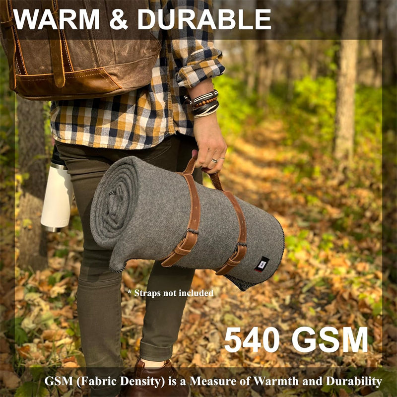 Factory supply heavy gray wool blanket