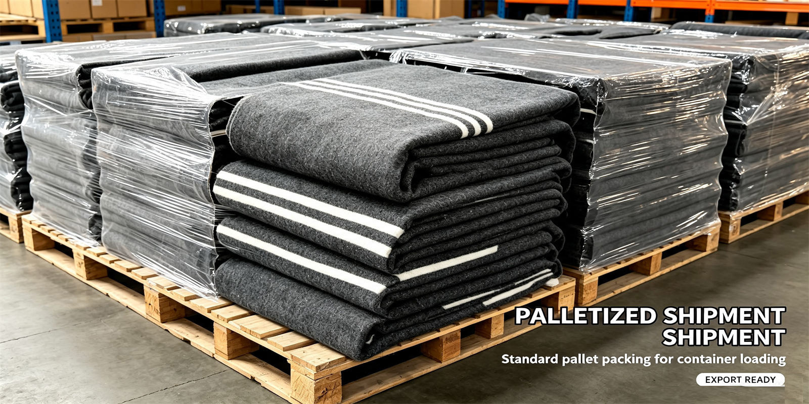 Product view of the recycled-polyester relief blanket prepared for B2B specification review