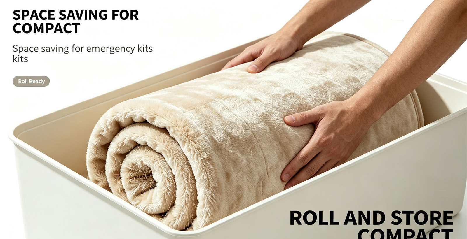 Beige emergency shelter blanket shown for bulk procurement, specification comparison, storage planning and project distribution review