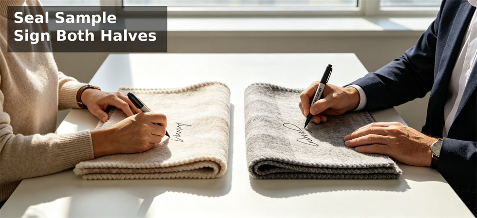 Relief blanket sealed sample record for both-side confirmation and repeat order comparison