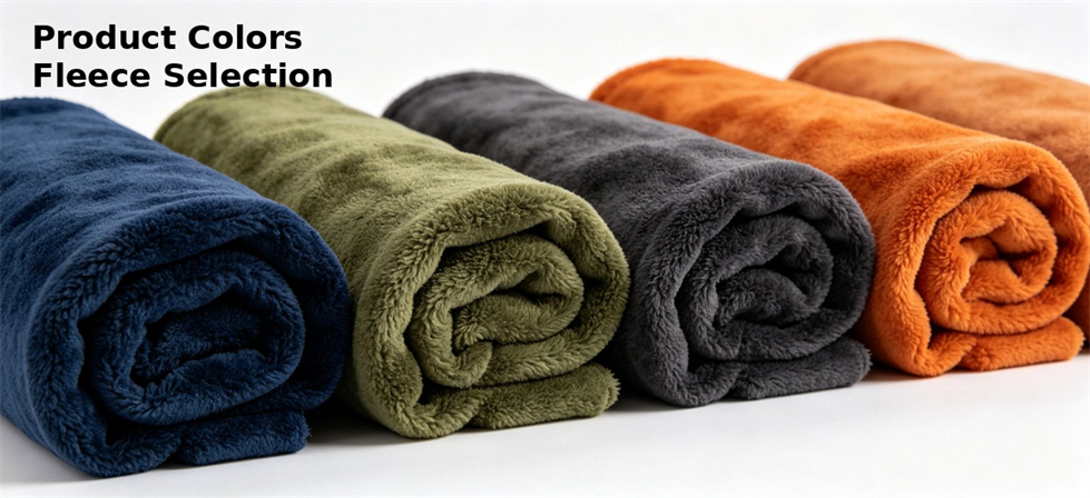 Fleece blanket color options arranged for institutional material comparison and bulk procurement review