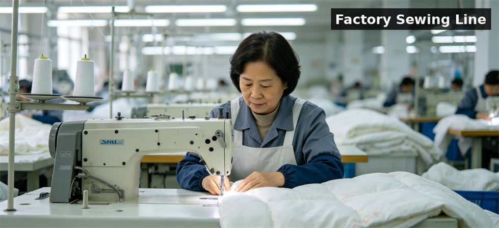 Factory sewing bedding production for institutional procurement, inspection and supply planning
