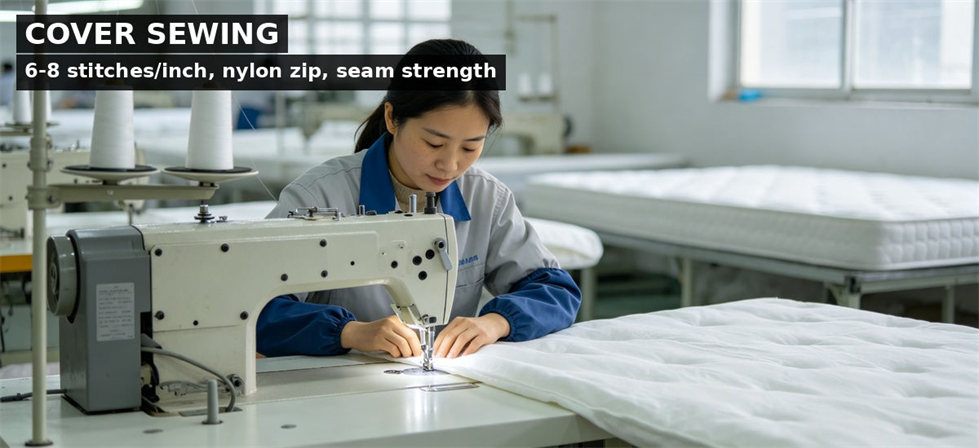 Disaster relief mattresses cover sewing for institutional procurement, inspection and supply planning