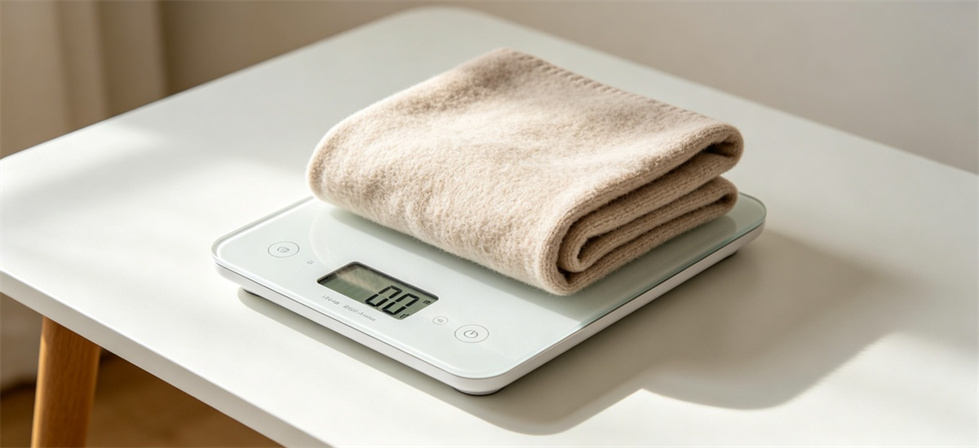 Blanket sample digital scale shown for measure size and weight correctly in institutional blanket procurement review