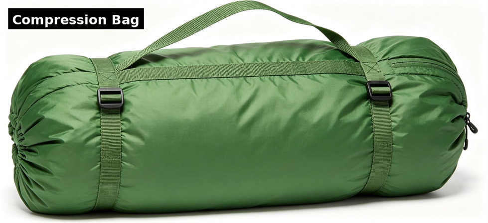 Sleeping bag compression bag shown for lead in institutional sleeping bag procurement review