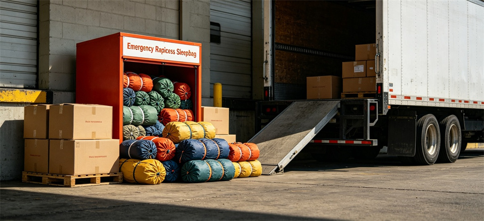 Sleeping bag emergency access shown for frequently asked questions in institutional sleeping bag procurement review
