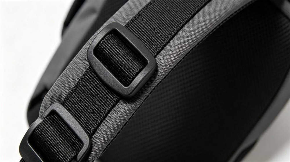 Backpack shoulder strap detail reinforced stitching heavy duty emergency bag construction