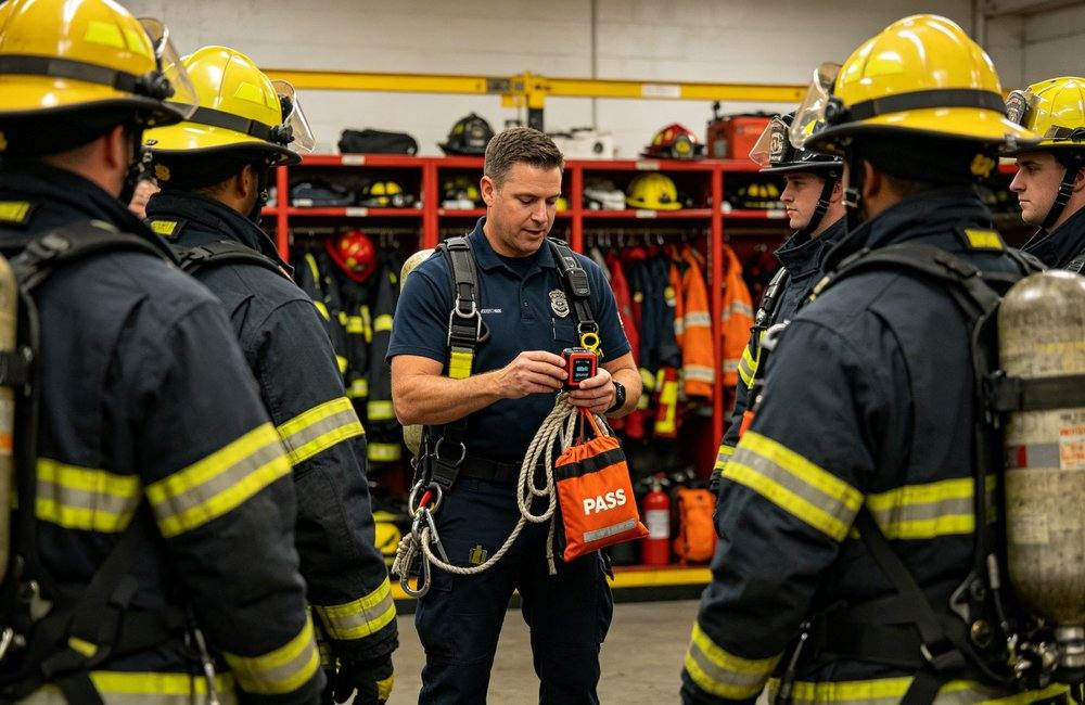firefighter equipment maintenance PASS device rope inspection