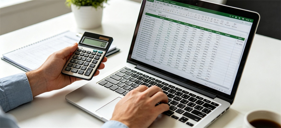Cost calculation laptop shown for what landed cost actually includes in institutional blanket procurement review