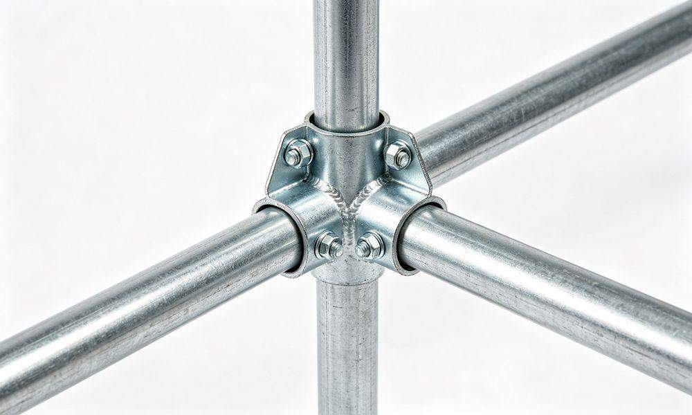 Galvanized steel frame tubing and connector joints for heavy duty emergency frame tent structure
