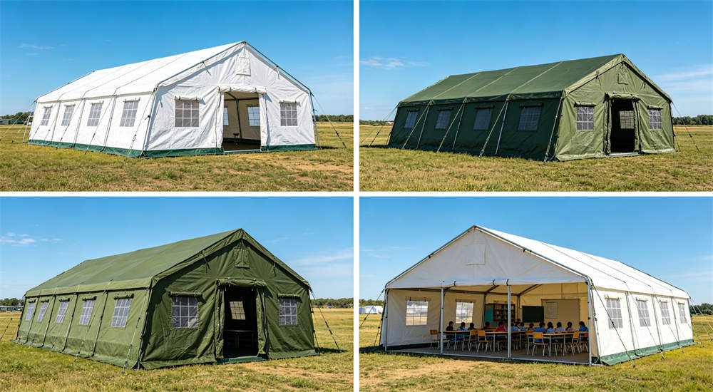frame tent application scenes collage hospital military school construction