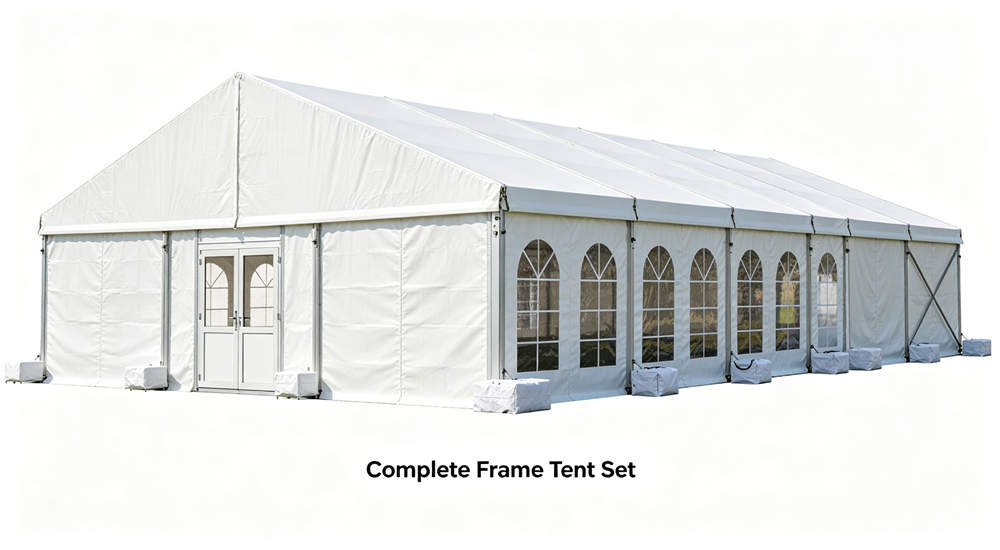 complete frame tent full set with all components and accessories