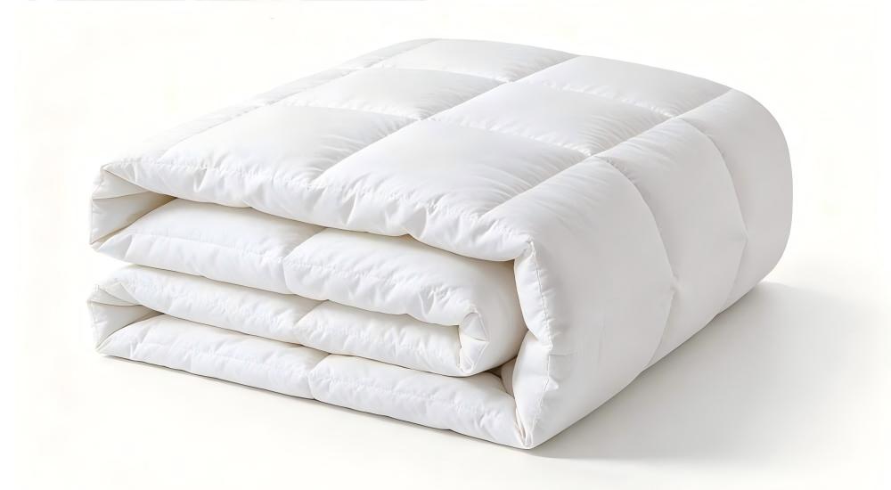 Comforter duvet insert for institutional bedding set in white