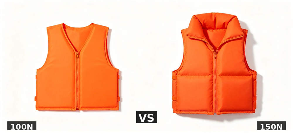 Vs life jacket 100n vs 150n comparison for institutional procurement, inspection and supply planning