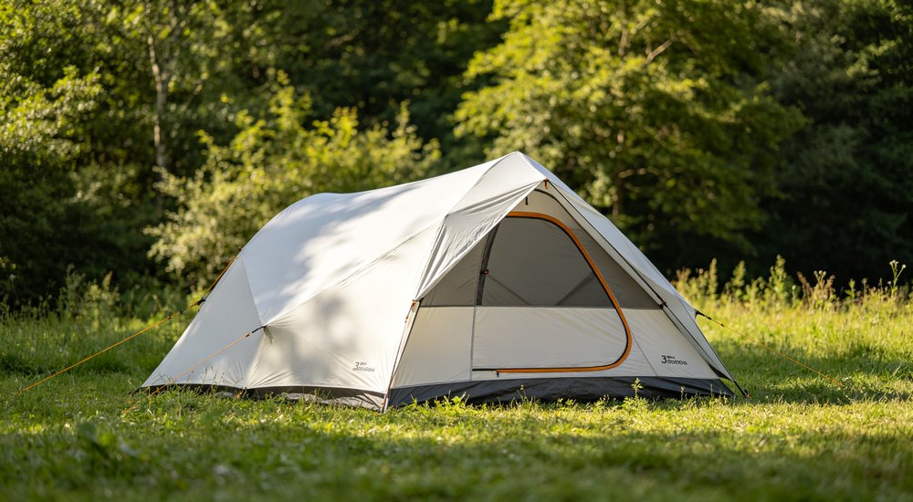 Professional emergency relief tent photographed in field deployment showing sturdy construction waterproof fabric and steel frame design suitable for disaster response and humanitarian aid operations