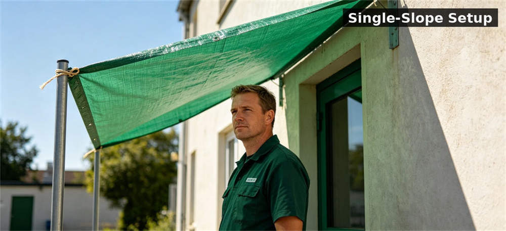 Sunshade green pe single slope wall for institutional procurement, inspection and supply planning