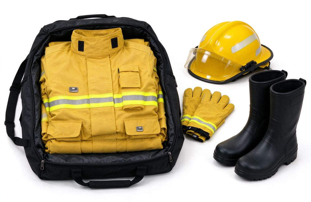 Aerial view of yellow washing firefighter turnout gear care wash instructions maintenance, firefighter turnout gear manufacturer after sales for firefighter turnout gear wholesale buyers for structural firefighting protective clothing bulk supply